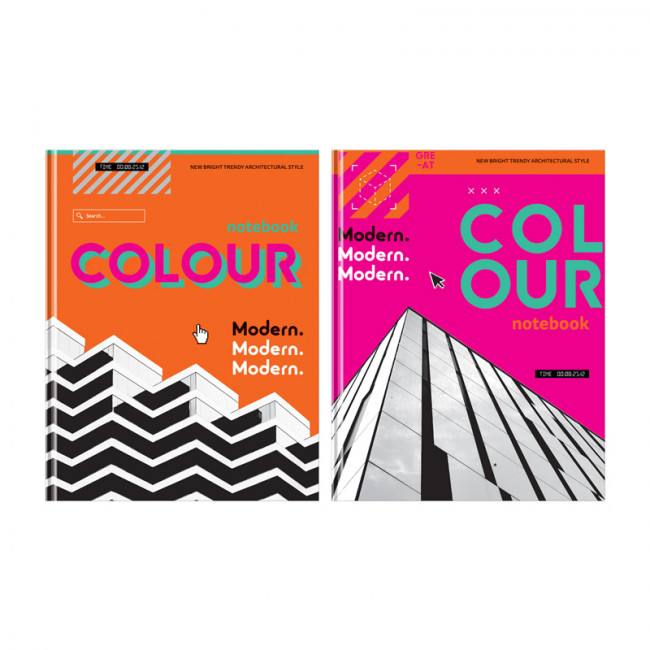 Бизнес-блокнот А5 120л клетка "Colour", глянцевая ламинация, BG/ББ5т120_лг 11136 (20)