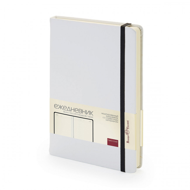 Ежедневник А5 160л недатированный "Megapolis velvet", белый, BV/3-468/23 (20)