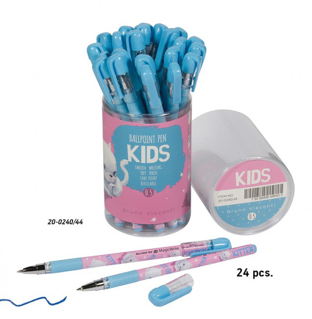 Ручка шариковая 0,5мм синяя "MagicWrite. Кошка с бантиком", BV/20-0240/44 (24)