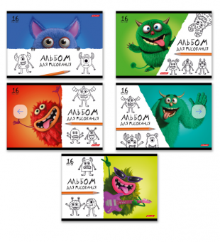 Альбом для рисования А4 16л скоба "Буки и барабашки" "Светоч" (10)