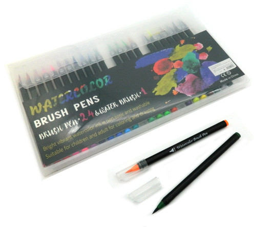 Скетч-Фломастеры BRUSH 24цв. CA-262 С акварельной кистью в комплекте, водные, в упаковке ПВХ (1/1/60) Скетч-Фломастеры BRUSH 24цв. CA-262 С акварельной кистью в комплекте, водные, в упаковке ПВХ (1/1/60)