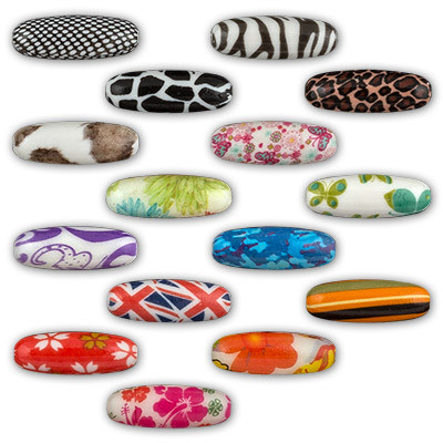 Бусина d 10мм с принтом, пластик, №11 лазуритовый мотив, 10iшт, Zlatka/PPB №11