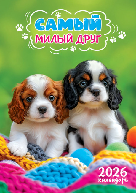 Календарь ригельный 2026г "Кот и пёс. Самый милый друг", РБ-26-027