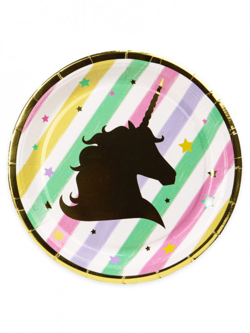 Одноразовые бумажные тарелки «Единорог» 6 шт, 18см. MILAND/СП-5169