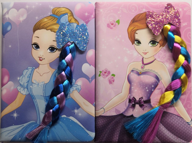 Блокнот-тетрадь: "ДЕВОЧКА"; 96 листов клетка, 21*14,5 см. обложка-твёрдый переплёт с поролоном (12)