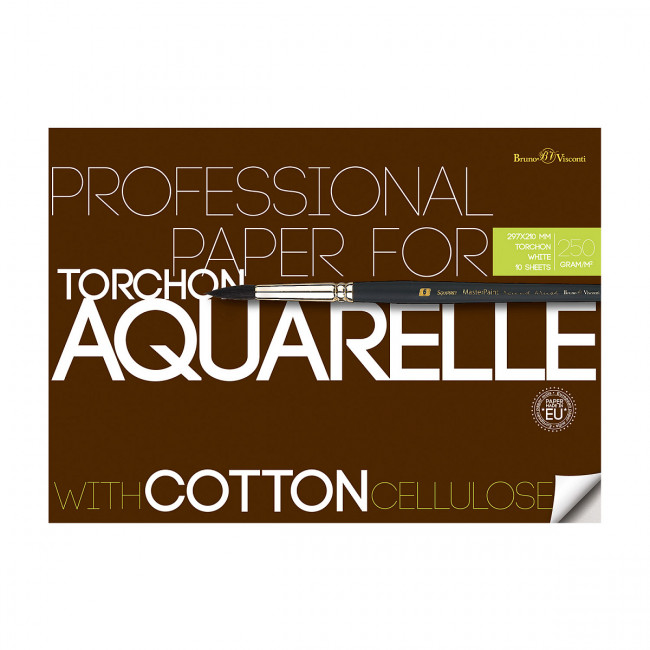 Бумага для акварели А4 10л "Torchon", 250 г/м2, в папке, BV/4-141 (4)