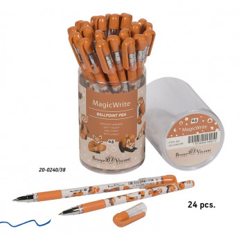 Ручка шариковая 0,5мм синяя "MagicWrite. Красные панды", BV/20-0240/38 (24)