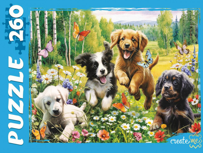 ПАЗЛЫ 260 элементов. ВЕСЕЛЫЕ ЩЕНКИ (Арт.Ф260-3884)