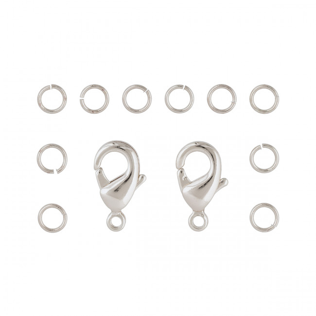 Набор фурнитуры, под серебро, 12шт, Zlatka/FMK-F04