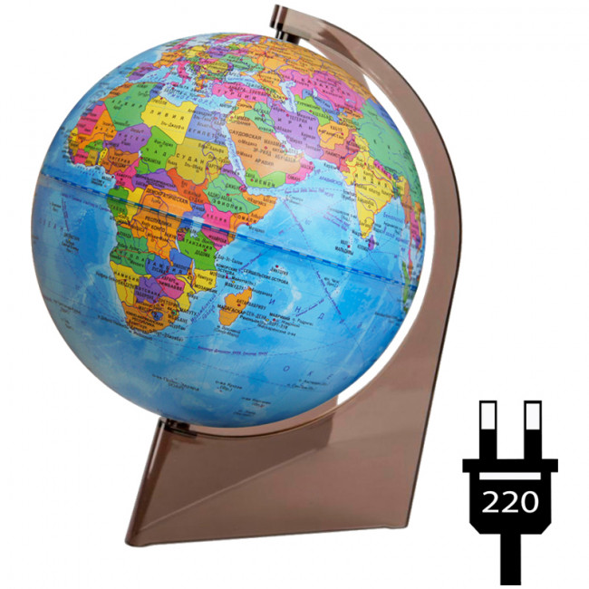 Глобус политический Глобусный мир, 21см, с подсветкой на треугольной подставке