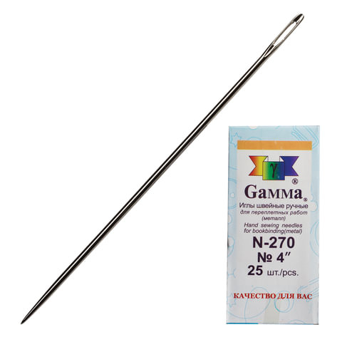 Иглы для прошивки документов (игла цыганская), комплект 25 шт., размер 10 см, бумажная упаковка, N-270 Иглы для прошивки документов (игла цыганская), комплект 25 шт., размер 10 см, бумажная упаковка, N-270