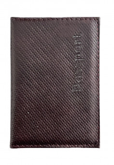 Обложка на паспорт WENZER OFFiCE, карбон Passport ср гладкий, коричневый, эко кожа