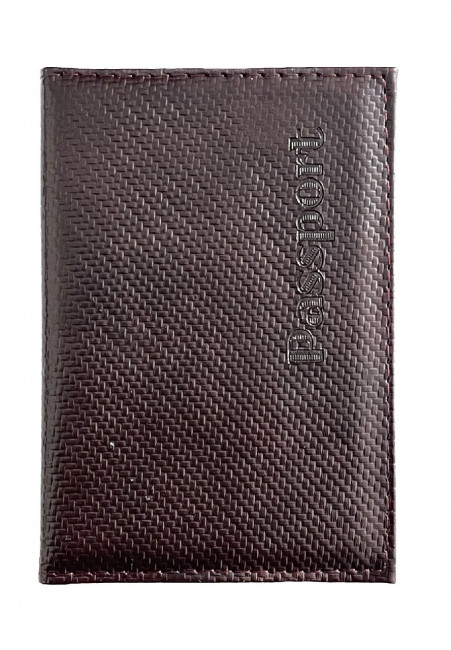 Обложка на паспорт WENZER OFFiCE, карбон Passport ср гладкий, коричневый, эко кожа
