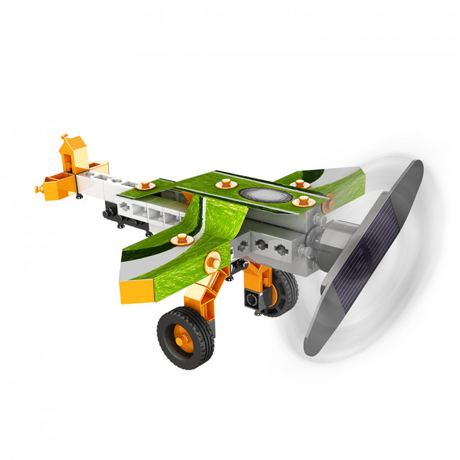 Конструктор пластиковый "Самолет на солнечных батареях" 63 элемента, Поделкин & Engino, PKT-03