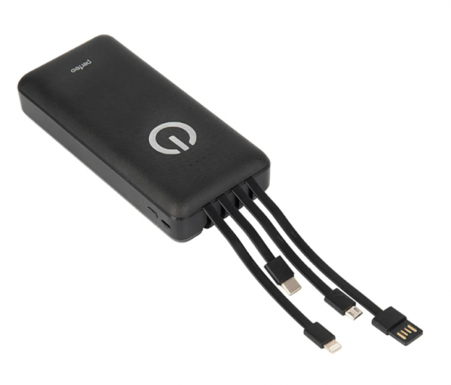 Портативный аккумулятор "ABSOLUTE" 20000mAh черный + кабель 4в1, Perfeo/PF_D0163