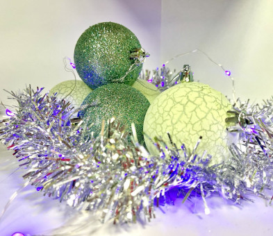 Набор Ёлочных шаров, св. зеленый, 6шт, Jevelry/SV-608