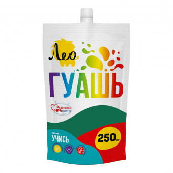 Краска гуашь 250мл, 606 изумрудная, Учись Лео/LGD-250