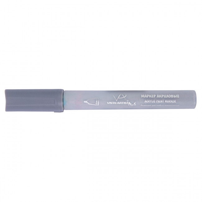 Маркер акриловый 2 мм перо круглое 10 шт, под серебро/silver, VISTA-ARTISTA/AMV-01 M08 (10)