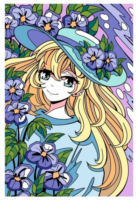 Картина по номерам для малышей АНИМЕ "Цветочная любовь", LORI/Ркн-115