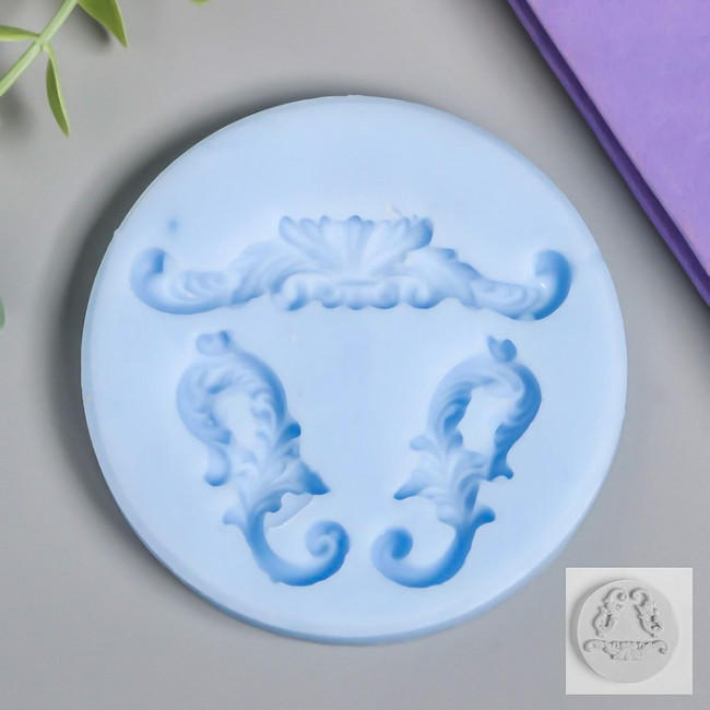 Молд силикон: 2 шт-4х1,5 см;1 шт-6х1,5 см "Орнамент", 7129054