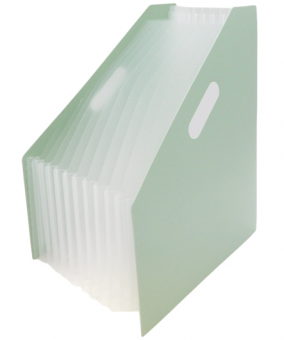 Лоток д/бумаг вертик. DD-199 Складной, 13 отделений, пластик, папка, цвет мятный, в ПВХ-пакете (1/20/80)