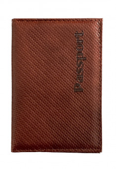 Обложка на паспорт WENZER OFFiCE, карбон Passport ср гладкий, рыжий, эко кожа