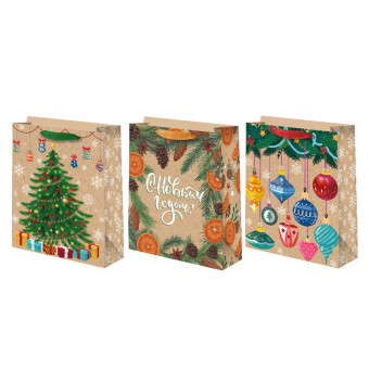 Пакет подарочный 18х23см крафт, Микрос/Ч54972 (12)