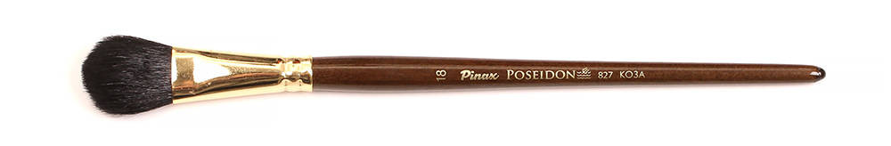 Кисть овальная №18 "Poseidon" коза черная, Pinax/827018
