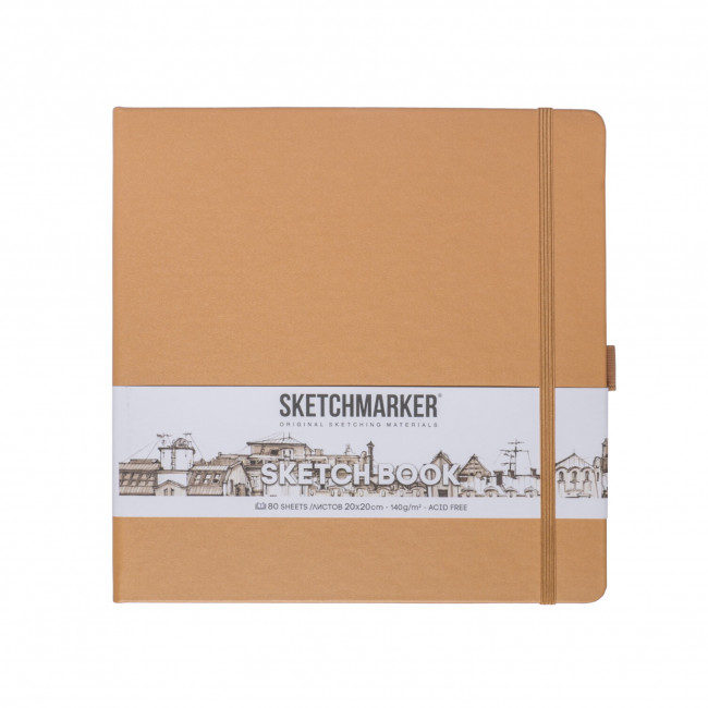 Блокнот для зарисовок 140г/кв.м 20*20см 80л, твердая обложка, капучино, Sketchmarker/23147305SM Блокнот для зарисовок 140г/кв.м 20*20см 80л, твердая обложка, капучино, Sketchmarker/23147305SM