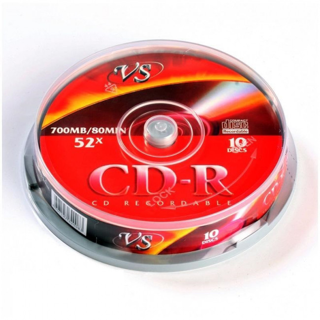 Диск CD-R VS 700 МБ 52x cake box, 10шт, Perfeo