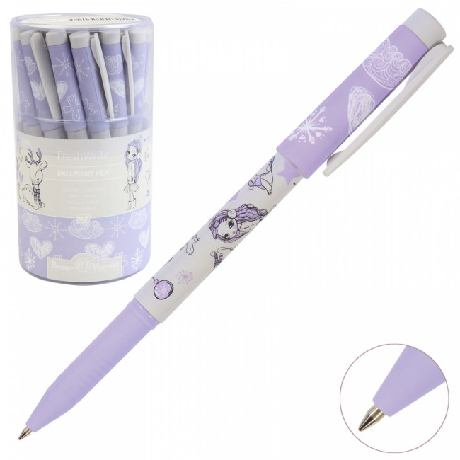 Ручка шариковая 0,7мм синяя "FreshWrite. Девочка и Олененок", BV/20-0214/60 (24) Ручка шариковая 0,7мм синяя "FreshWrite. Девочка и Олененок", BV/20-0214/60 (24)