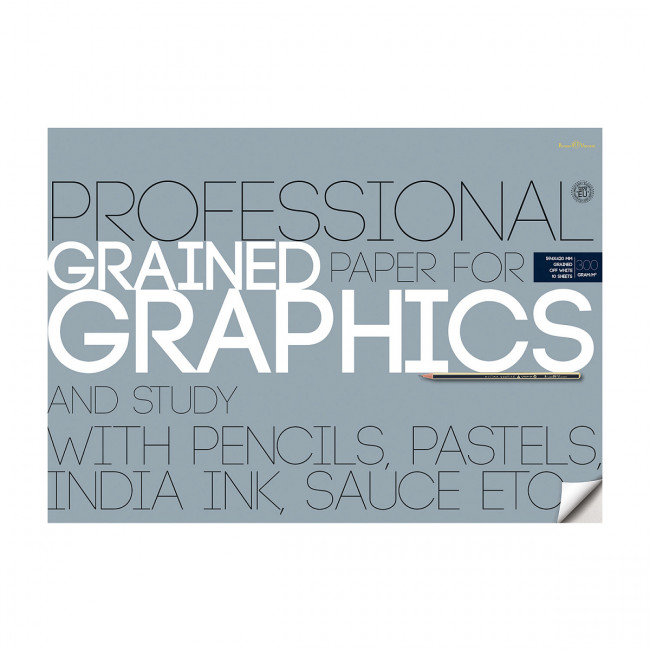 Бумага для рисования А2 10л 300 г/м2, для графики, в папке, BV/4-124 (5)