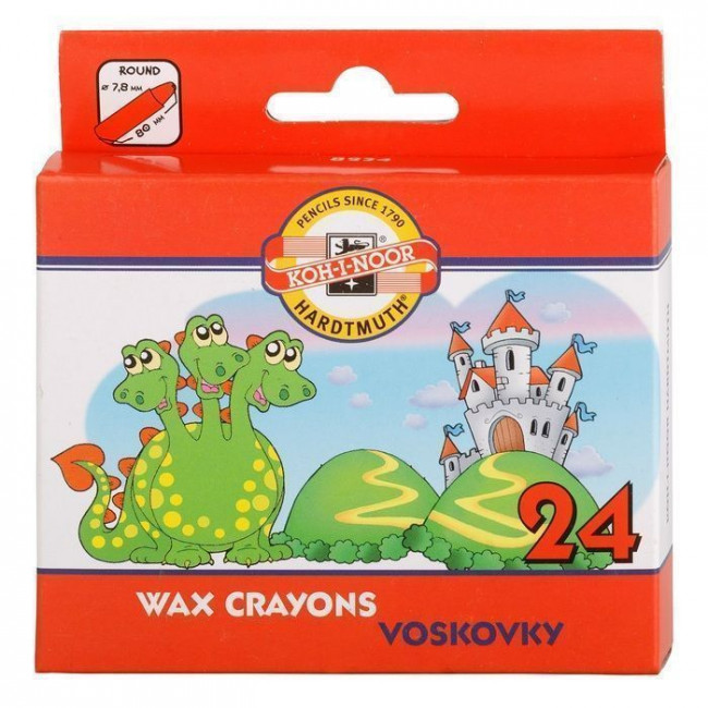 Мелки воковые 24цв "Dragon 8231", круглые, Koh-I-Noor/8234024005KS