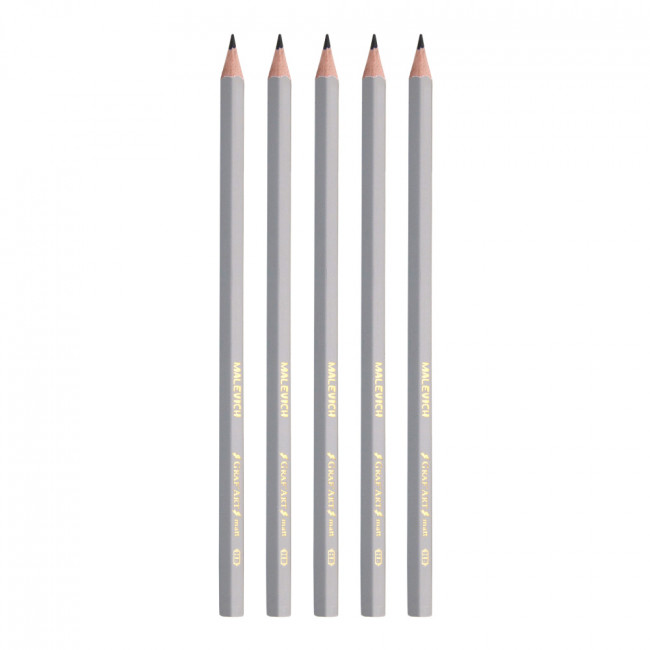Комплект матовых графитных карандашей GrafArt HB, 6 шт., Малевичъ/197305