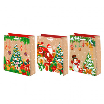 Пакет подарочный 18х23см крафт, Микрос/Ч55034 (12)