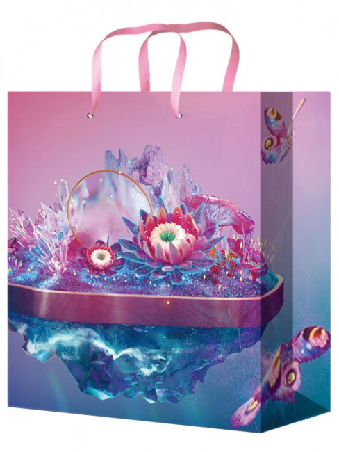 Пакет подароч. 11,5х14,5х6см "Фантастические цветы" с глянц. лам. (S), MILAND/ППК-9793 (12)