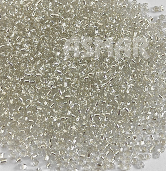 Бисер "ASMAR" размер №12, вес: 450 г, прозрачный кристалл, внутреннее серебрение