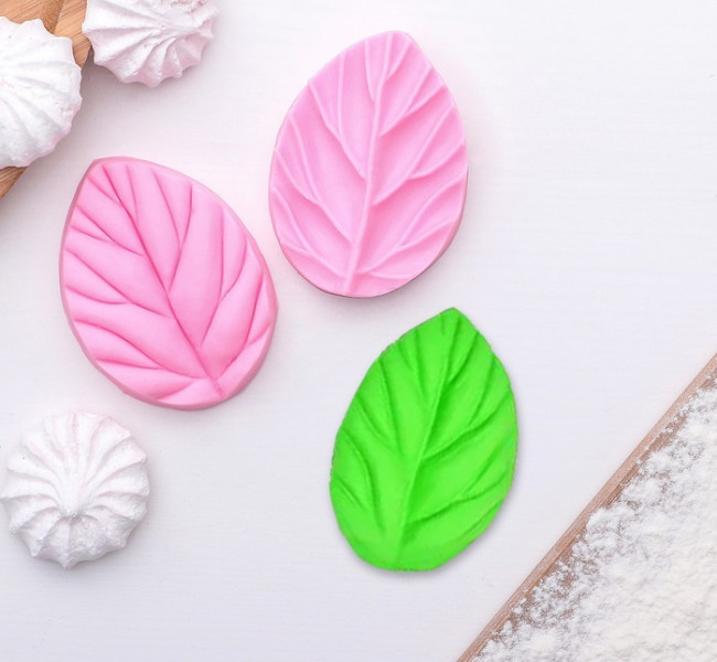 Молд, 2 части, 7,5х5,5х2 см "Лист вишни" 2581410