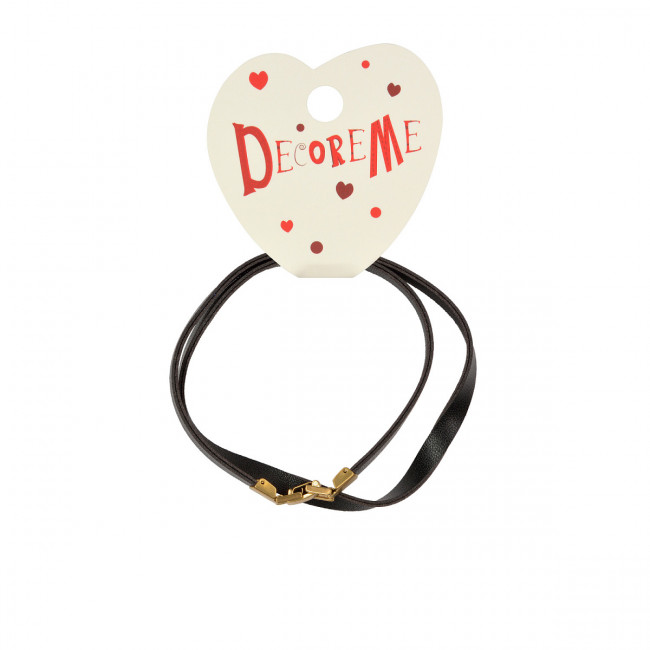 Шнурок 6мм 41см из экокожи, с застежкой, плоский, BV/2-155/29 (10)