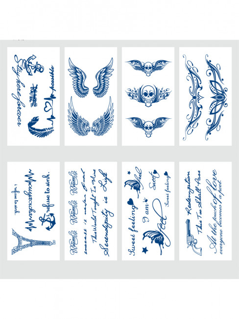 Татуировка-наклейка 11 х18см "Синий микс", Рыжий Кот/ТА-1750 (8)