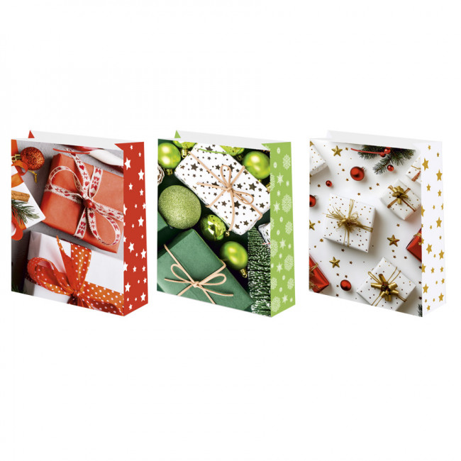 Пакет подарочный 22смх31см "Подарки", матовый микс, Микрос/Ч55023 (12)
