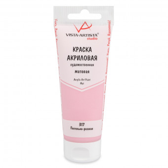 Краска акриловая матовая 75мл 317 Пастельно-розовый, Studio, VISTA-ARTISTA/ VAAM -75 317