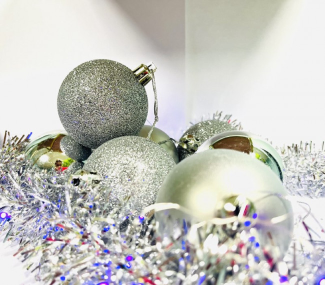 Набор Ёлочных шаров, серебро, 24шт, Jevelry/SV-622