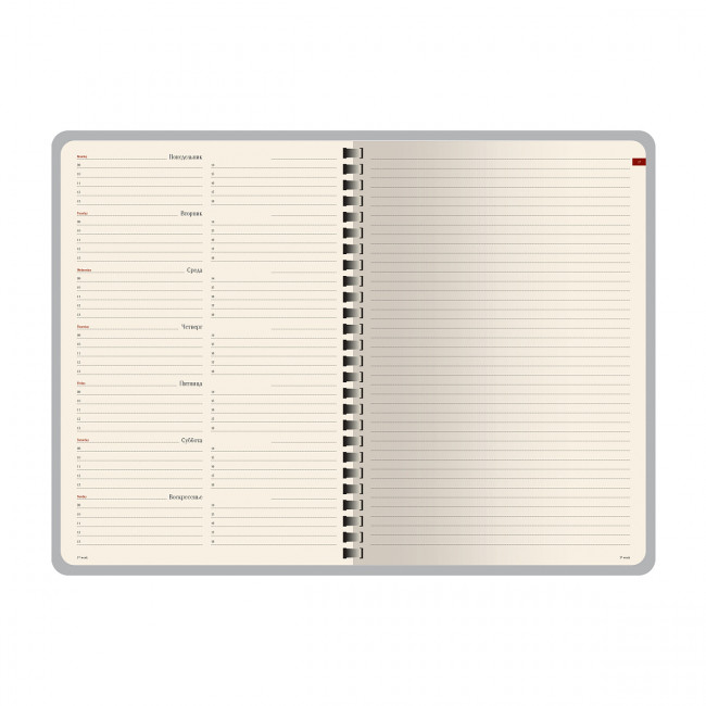 Еженедельник А5 64л недатированный "Concept" на гребне, серый, BV/3-322/13 (20) Еженедельник А5 64л недатированный "Concept" на гребне, серый, BV/3-322/13 (20)