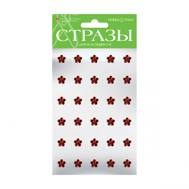 Самоклеящиеся стразы 10мм "Цветочки-2", 5цв, №51, BV/2-104/2 Самоклеящиеся стразы 10мм "Цветочки-2", 5цв, №51, BV/2-104/2