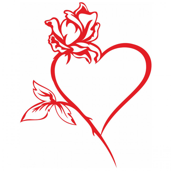 Термоаппликация 9х11см "Сердце с розой №04", 1шт, Gamma/M-413