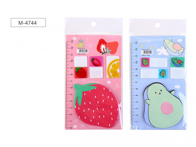 Набор закладок с клеевым краем BRIGHT FRUIT 8,5х14,3 см (3 блока из ПЭ по 7 листов, 1 фигурный блок из бумаги - 15 листов), ОПП-упаковка Набор закладок с клеевым краем BRIGHT FRUIT 8,5х14,3 см (3 блока из ПЭ по 7 листов, 1 фигурный блок из бумаги - 15 листов), ОПП-упаковка