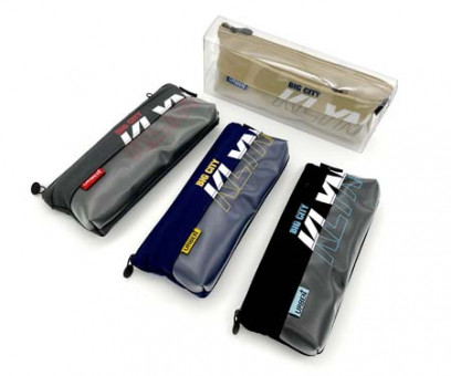 Пенал   CO-605/CM-3/CL-32 "Big city" косметичка, текстиль, с наружным полупрозрачным карманом, цвета ассорти, в упаковке ПВХ (1/12/288)