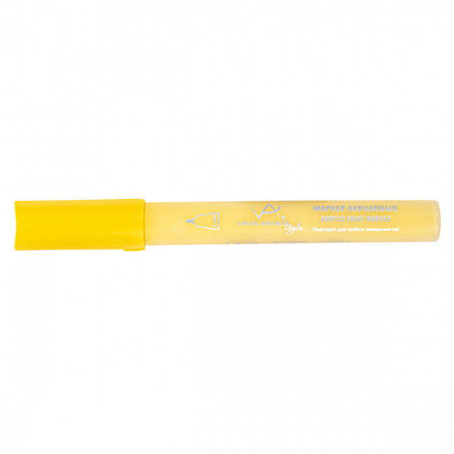 Маркер акриловый 2мм, перо круглое, желтый, 10шт, VISTA-ARTISTA/AMV-01 Y107