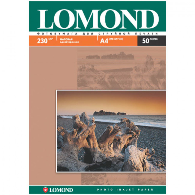 Бумага А4 для стр. принтеров Lomond, 230г/м2 (50л) мат.одн.